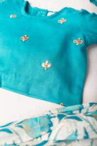 Image for Kessa Aj72 Lavali Girl Cotton Skirt With Top And Dupatta Set Closeup