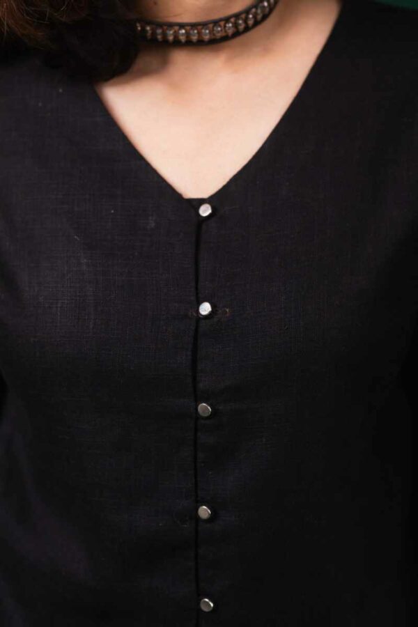 Image for Kessa Avdaf202 Lalita Cotton Linen Top Pant Set Closeup