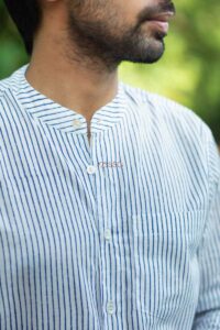 Image for Kessa Awk53 Aakar Block Print Men Shirt Closeup