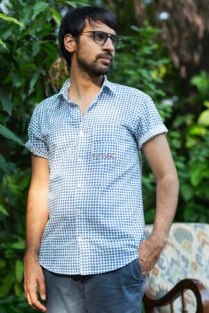 Image for Kessa Awk56 Ashok Block Print Men Shirt Featured