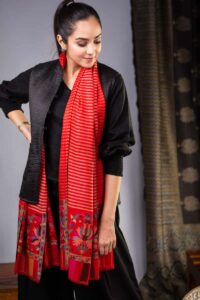 Image for Kessa Sj31black Araya Quilted Half Sleeves Reversable Silk Jacket Front