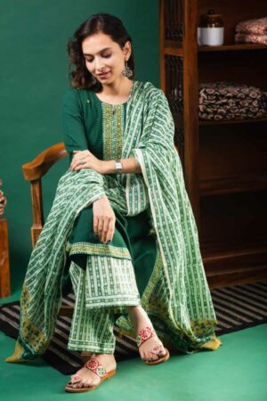 Image for Kessa Wsr356 Pakeezah Cotton Complete Suit Set Sitting