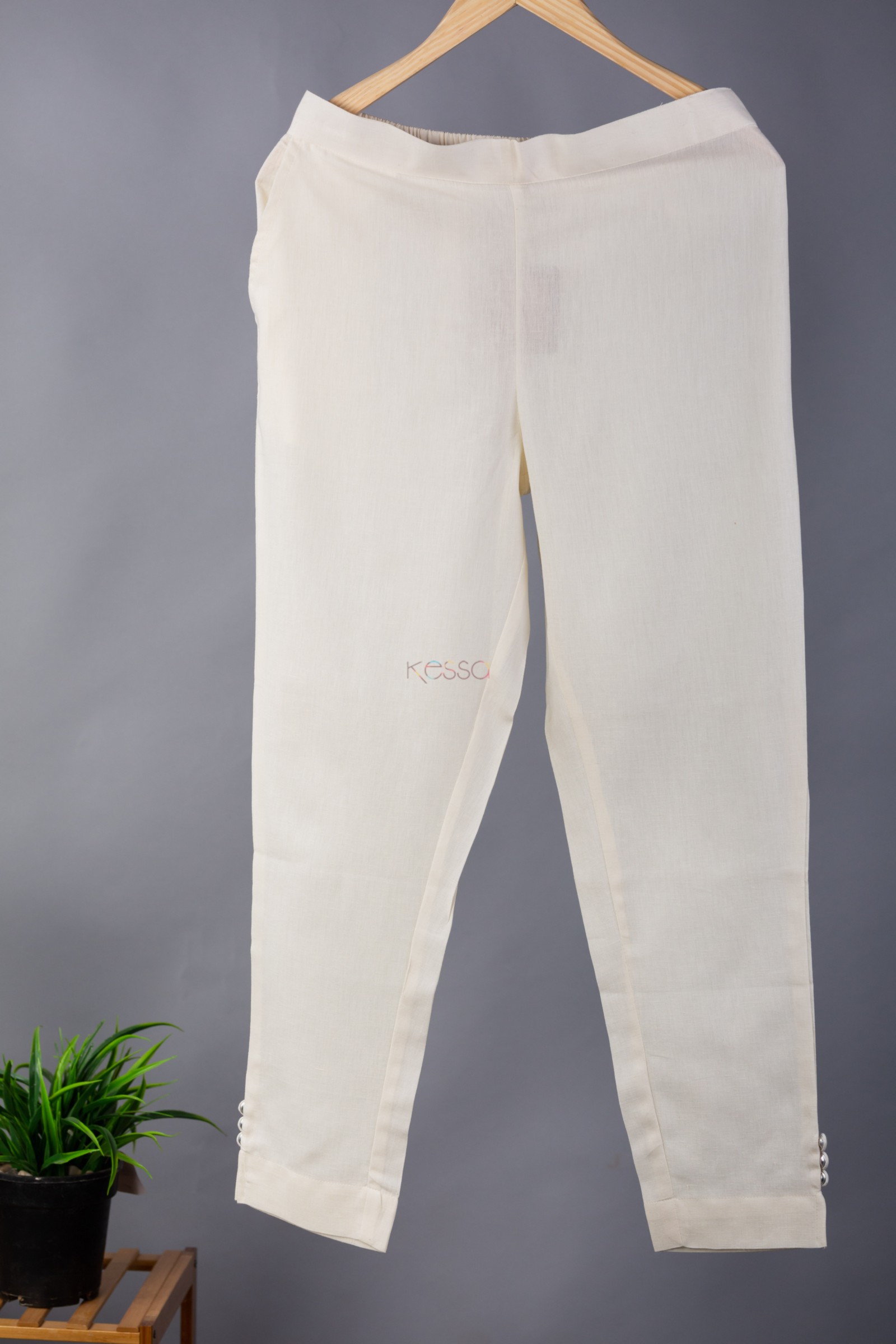 Buy Exciting SAP13 Cotton Flex Side Button Straight Pants Online