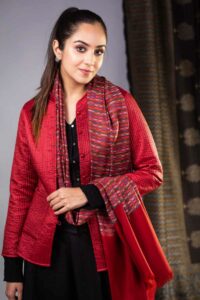 Image for Sj33 Dhriti Quilted Full Sleeves Reverable Silk Jacket Side