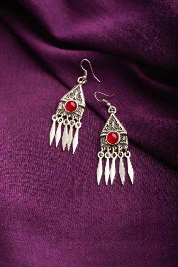 Image for Kessa Kpe123 Turkish Triangle Tribal Boho Earrings Front