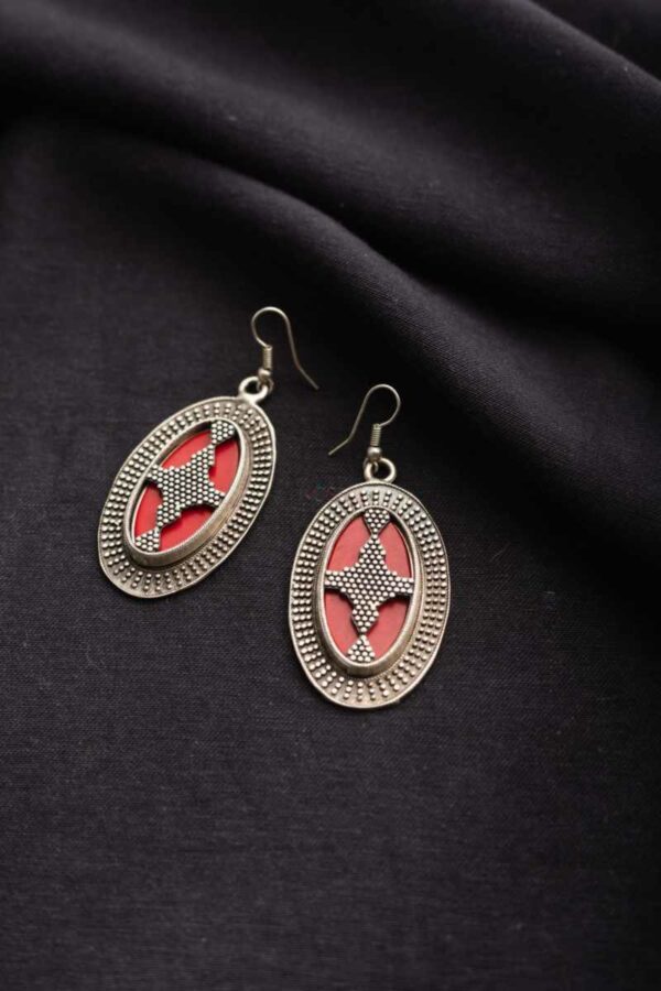 Image for Kessa Kpe29 Kazaki Tribal Boho Oval Earrings Featured
