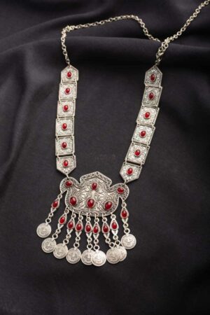 Image for Kessa Kpn99 Turkish Multi Red Stone Paisely Necklace Featured