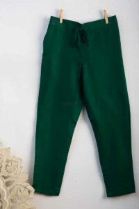 Image for Kessa Ws207p Cotton Silk Pants With Pocket B Green Featured New