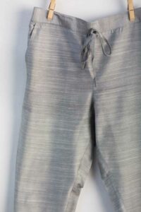 Image for Kessa Ws207p Cotton Silk Pants With Pocket Grey Closeup Newer