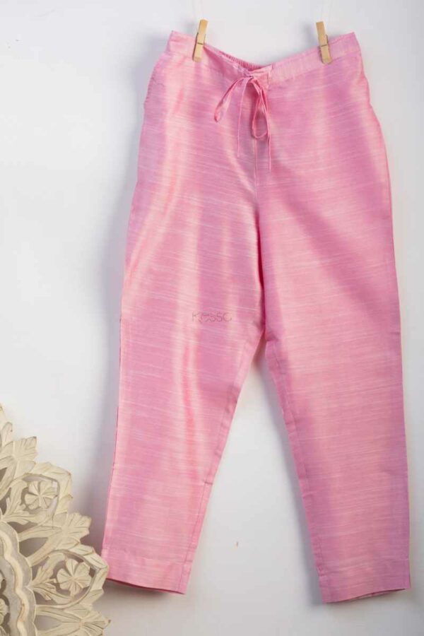 Image for Kessa Ws207p Cotton Silk Pants With Pocket Light Pink Closeup 2 New