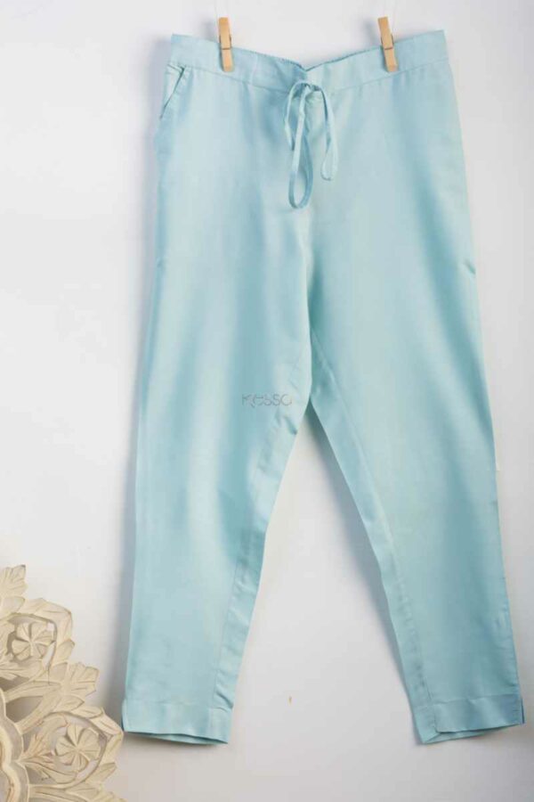 Image for Kessa Ws207p Cotton Silk Pants With Pocket Powder Blue Side Latest