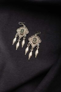 Image for Kessa Kpe54 Kazaki Green Stone Earrings Featured New