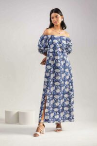Image for Kessa Anuk11 Atreyee Handblock Cotton Dress Front