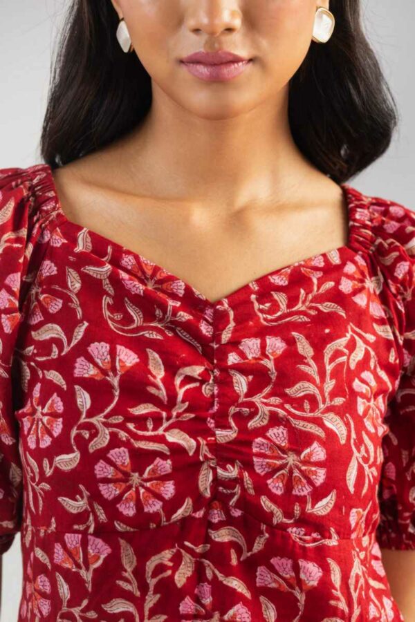 Image for Kessa Anuk12 Chitramala Handblock Cotton Dress Closeup