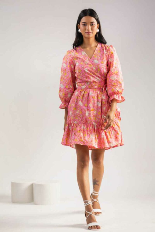 Image for Kessa Anuk13 Kashi Handblock Cotton Dress Front