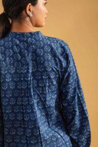 Image for Kessa Avdaf209 Alina Block Print Full Sleeves Shirt Closeup 2