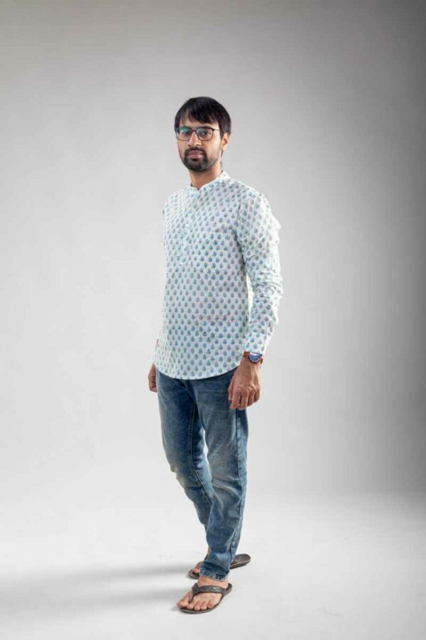 Image for Kessa Awk57 Savar Block Print Men Shirt Front