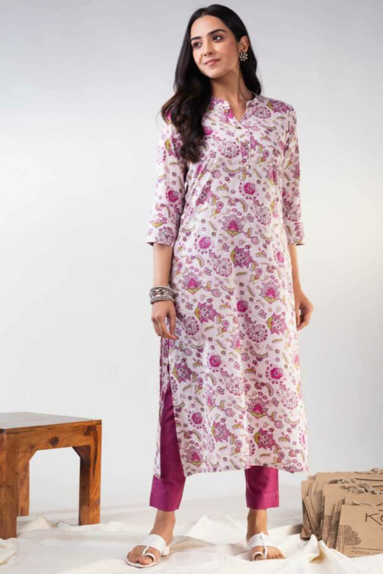 Buy Simplistic WS975 Nadia Cotton Straight Fit Kurta Online | Kessa
