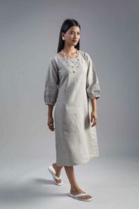 Image for Kessa Ws982 Udvi Linen Dress Front