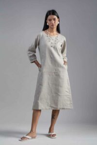 Image for Kessa Ws982 Udvi Linen Dress Side