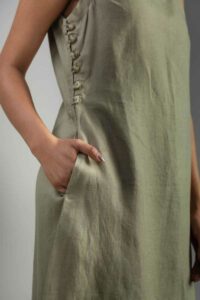 Image for Kessa Ws986 Wire Linen Dress Closeup