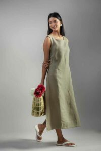 Image for Kessa Ws986 Wire Linen Dress Front