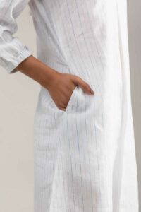 Image for Kessa Ws987 Daksha Stripe Linen Dress Closeup 2