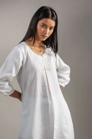 Image for Kessa Ws987 Daksha Stripe Linen Dress Featured
