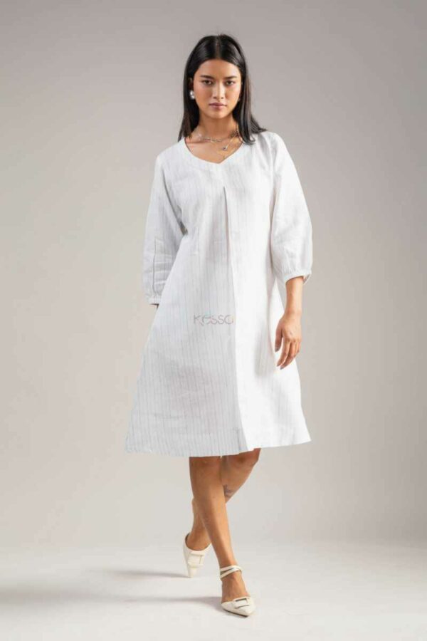 Image for Kessa Ws987 Daksha Stripe Linen Dress Front