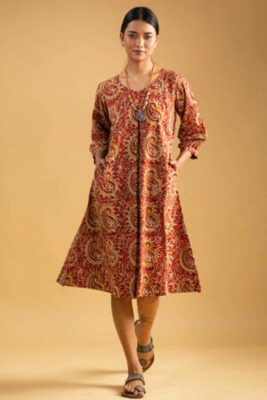 Image for Kessa Ws991 Kanishka Kalmkari Cotton Dress Featured