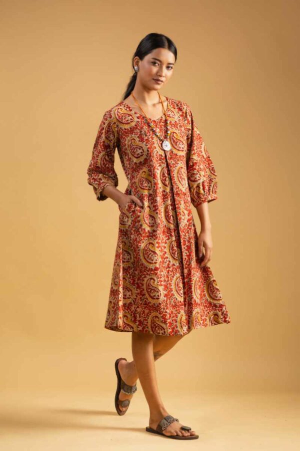 Image for Kessa Ws991 Kanishka Kalmkari Cotton Dress Front