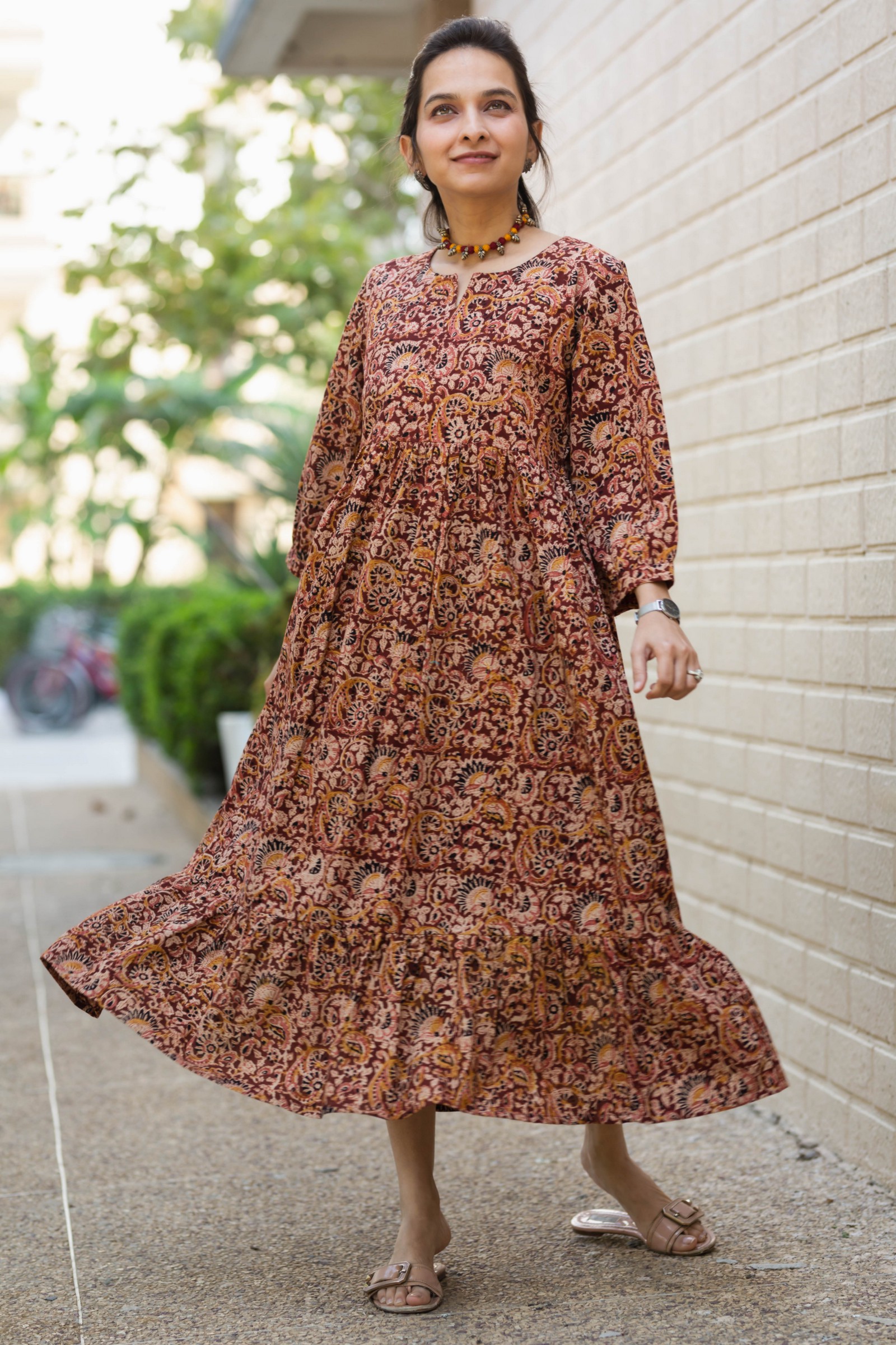 Buy Perfect WS993 Banvi Kalamkari Cotton Dress Online | Kessa