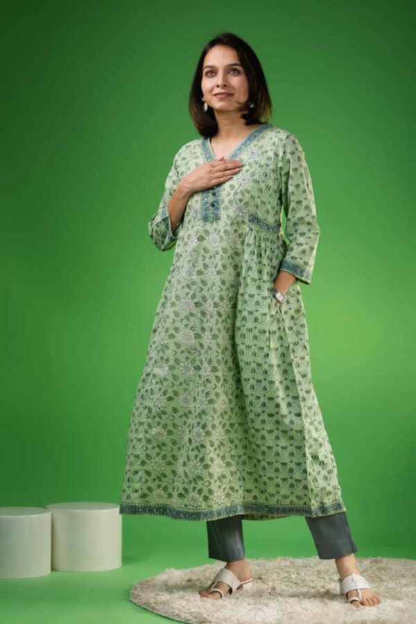 Image for Kessa Wsr370 Helly Cotton A Line Kurta Front