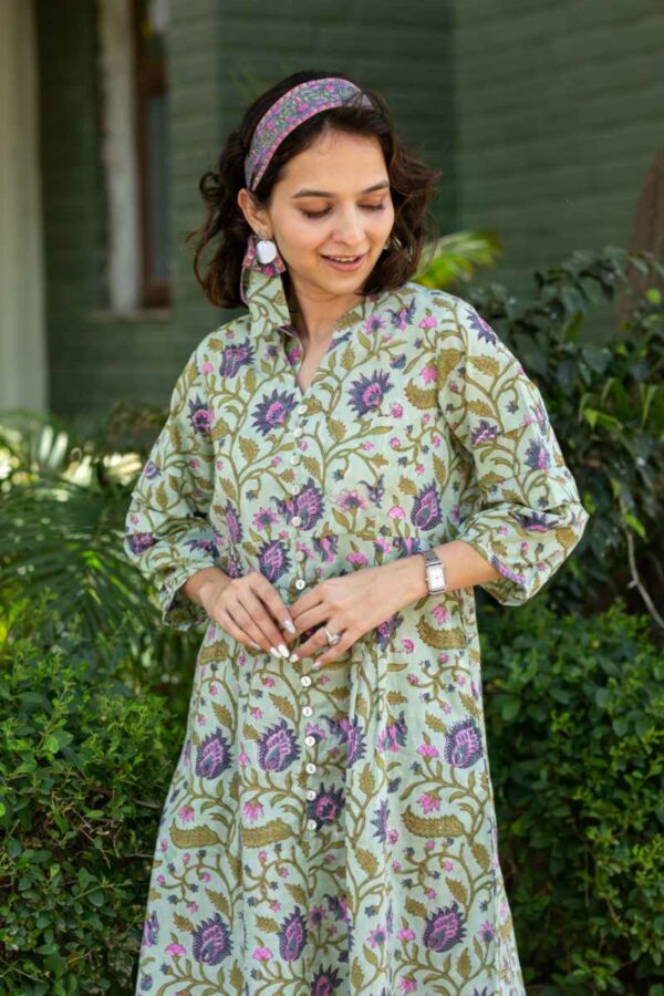 Image for Kessa Wsr374 Vadani Handblok Cotton Dress Featured New