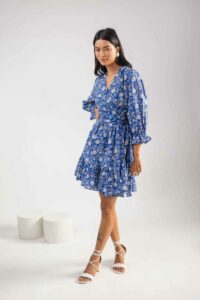 Image for Kessa Anuk16 Evelina Handblock Cotton Dress Side