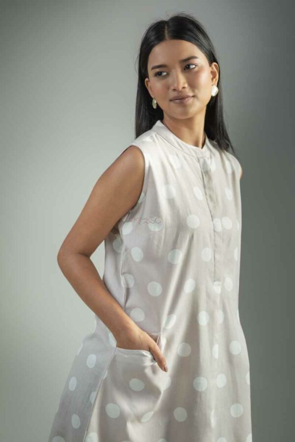 Image for Kessa Avdaf204 Ati Cotton Slub Dress Closeup