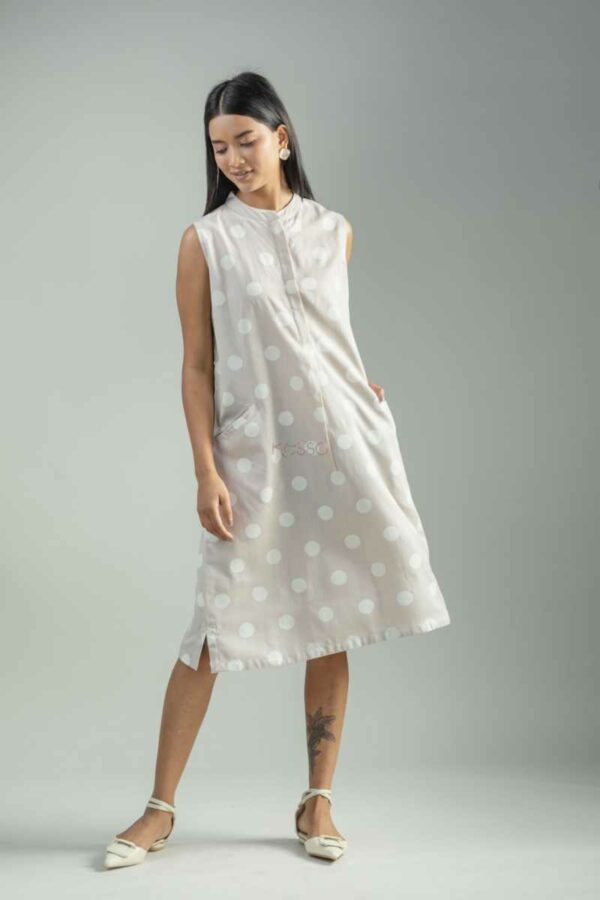 Image for Kessa Avdaf204 Ati Cotton Slub Dress Front
