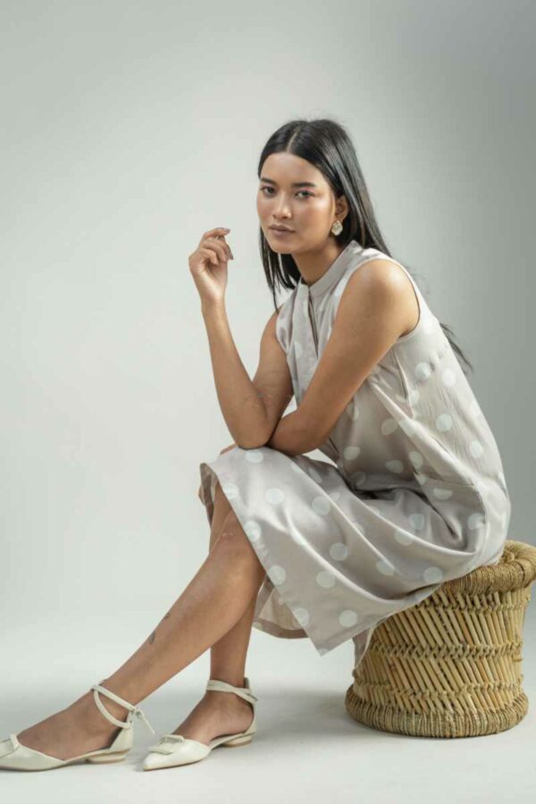 Image for Kessa Avdaf204 Ati Cotton Slub Dress Sitting