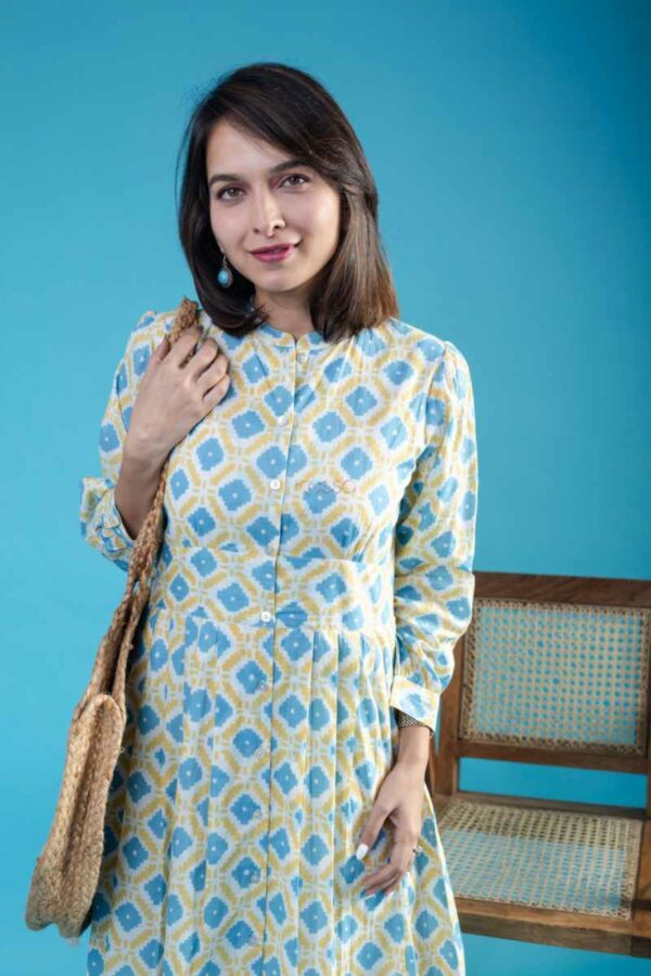 Image for Kessa Avdaf223 Thitiksha Cotton Handblock Dress Front