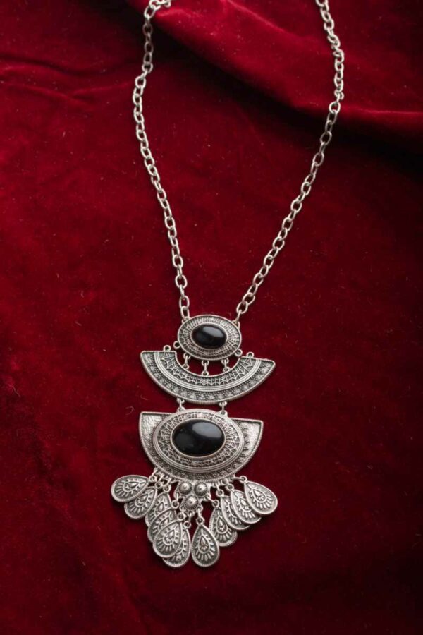 Image for Kessa Kpn09 Kazaki Bar Semi Circular Tribal Boho Necklace Black Featured