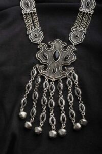 Image for Kessa Kpn62 Turkish Shape Multi Black Stone Ghungroo Necklace Black Front