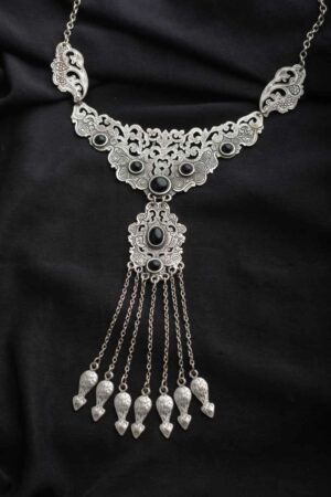 Image for Kessa Kpn71 Turkish Multi Black Stone Chain Necklace Featured