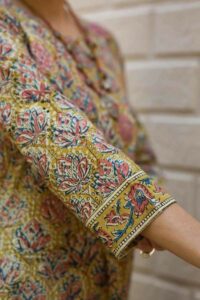 Image for Kessa Ws1000 Nitya Kalmkari A Line Dress Closeup 2