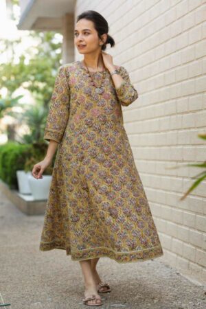 Image for Kessa Ws1000 Nitya Kalmkari A Line Dress Featured