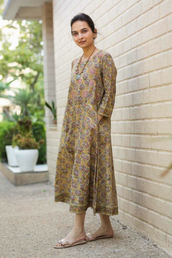 Image for Kessa Ws1000 Nitya Kalmkari A Line Dress Side