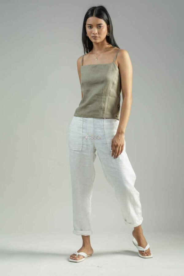 Image for Kessa Ws981a Aarunya Linen Spaghetti Top Front