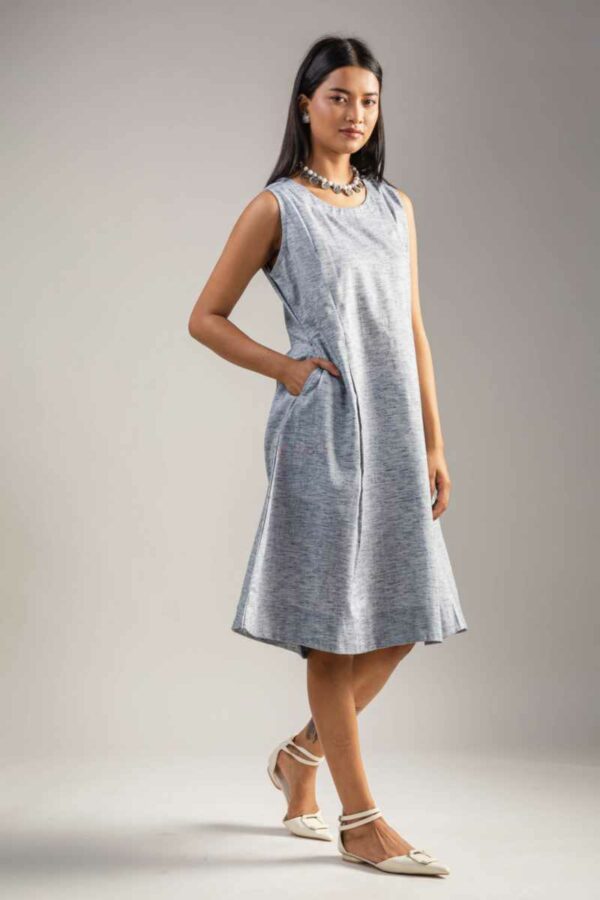 Image for Kessa Ws989 Paritushti Handloom Cotton Dress Side