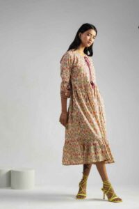 Image for Kessa Wsr372 Dishitha Handblock Cotton Dress Featured