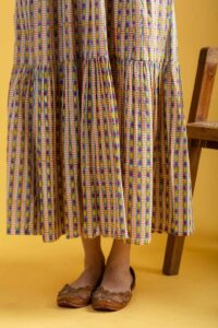 Image for Kessa Wsr377 Nandini Handblock Cotton Dress Closeup 2
