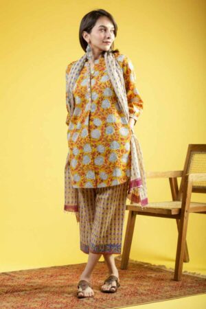 Image for Kessa Wsr379 Drisana Handblock Cotton Complete Suit Set Featured